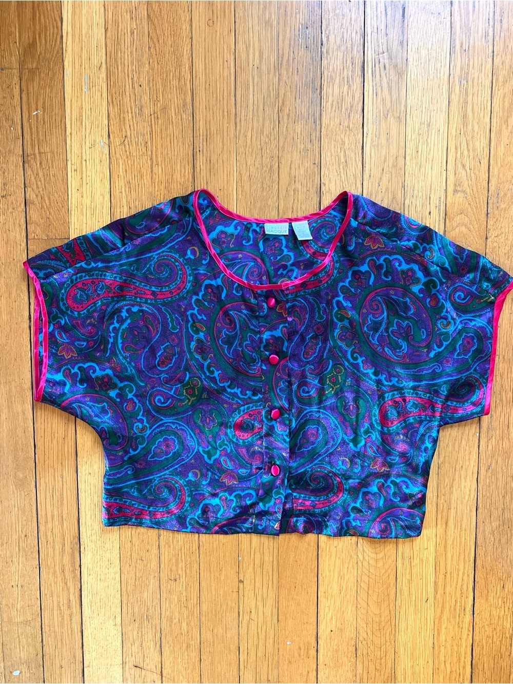 Paisley Satin Crop Top